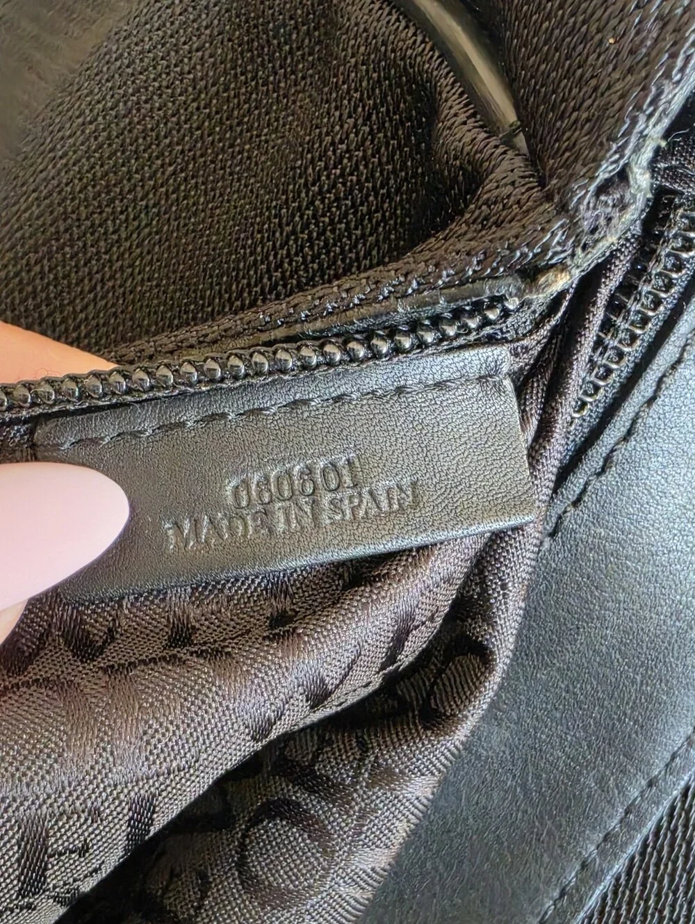 Authentic Loewe Navy-Black Messenger Bag with Leather Trim